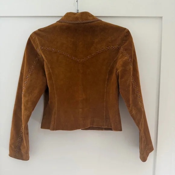 Cripple creek women’s Suede leather Zip-Front Jacket in Chestnut Brown size S - Picture 4 of 7